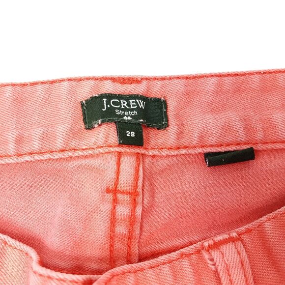 J.Crew Toothpick Jeans Stretch Skinny Coral Pink Casual Spring Size 28 Inseam 27 - Picture 5 of 10
